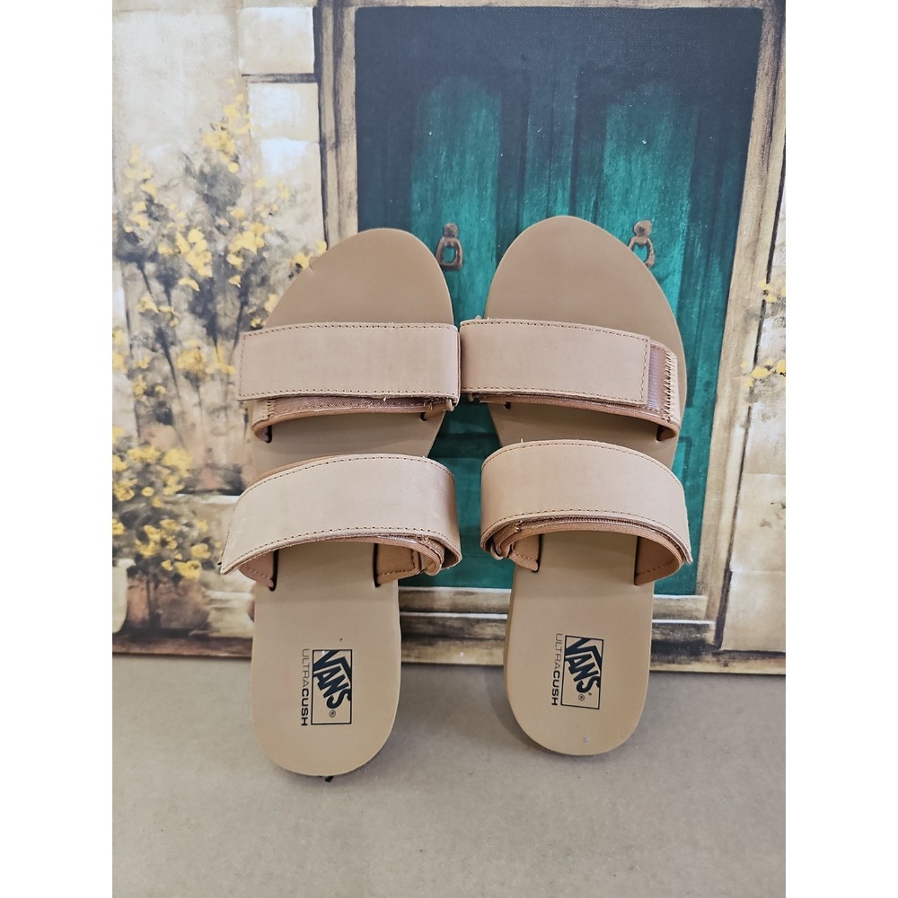 Vans Cayucas Slide Suede Sandals Chipmunk Women's Size 9.5 Tan Brown